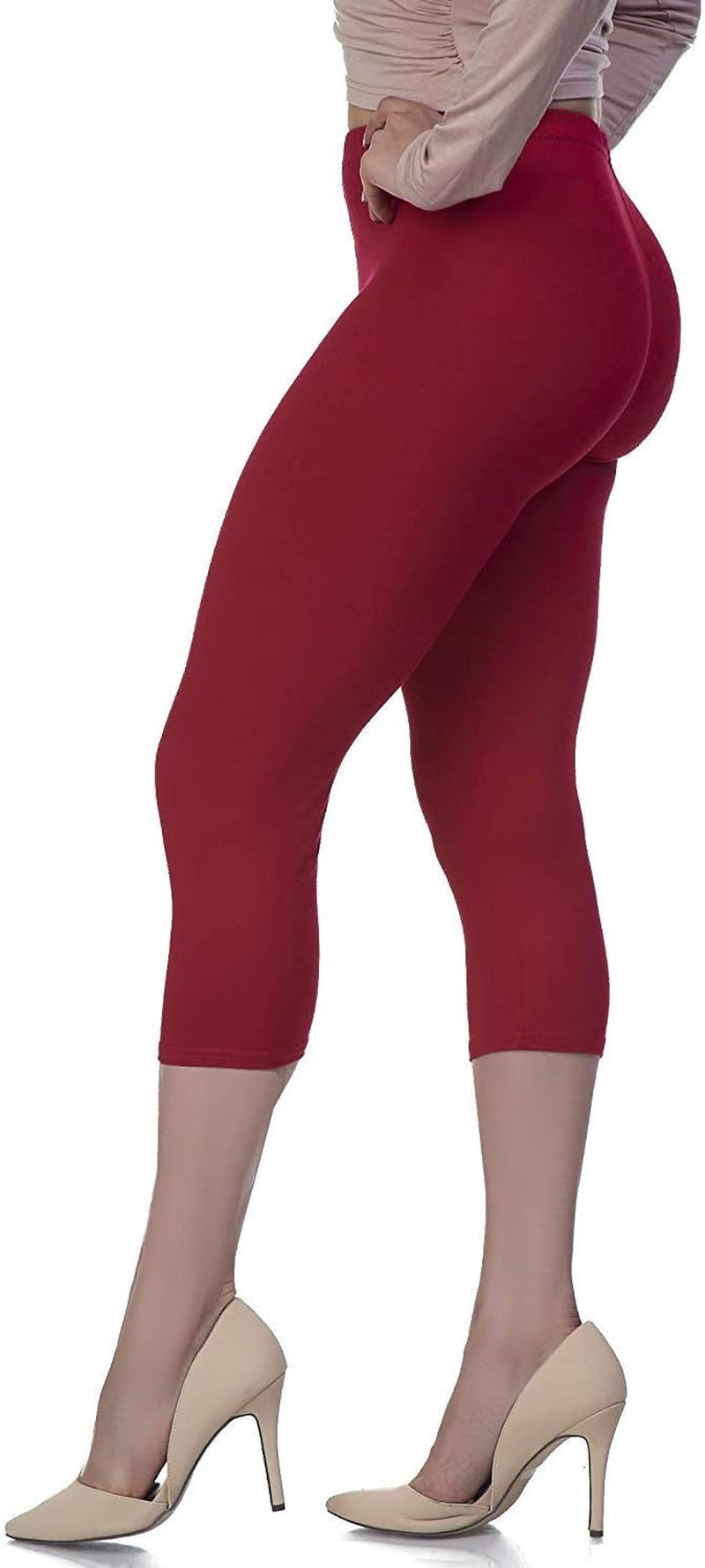 Lush Moda by Malvina Extra Soft Leggings - Variety of Colors -Plus Size - Deep Red
