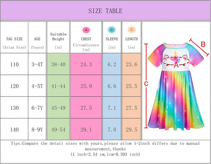 Doll and Girl Matching Nightgown Unicorn Outfit Pajamas Night Dress for Girls and 18" Dolls Clothes