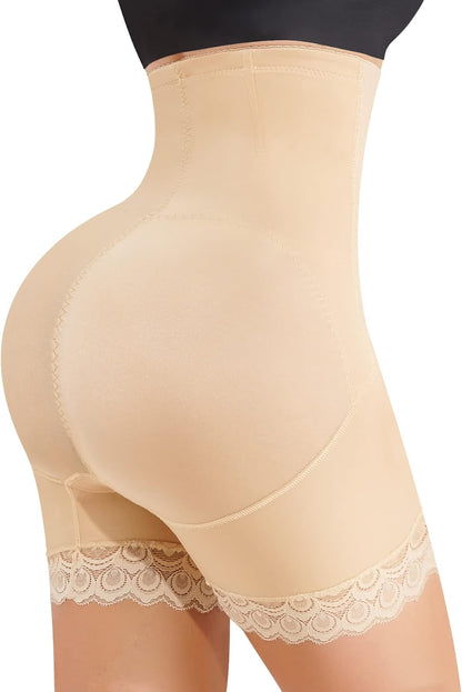 Women Shapewear Control Panties Butt Lifter High Waist Trainer Shorts Tummy Compression Body Shaper Postpartum Girdle (Medium, Beige)