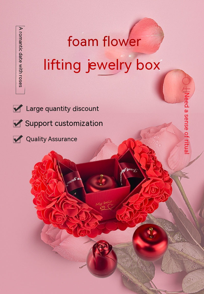 Valentines Day Gift Soap Rose Gift Box Crystal Pendant Necklace Eternal Flower Jewelry Box Set Wedding Birthday Gift for Girlfriend