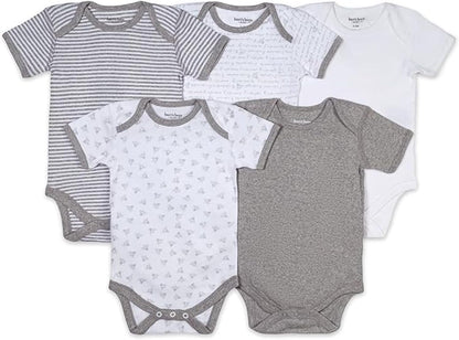 Bodysuits, Short Sleeve and Long Sleeve One-Pieces, 100% Organic Cotton, Pack of 5